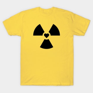 Radioactive Sign Radiation Symbol Nuclear Hazard Heart T-Shirt